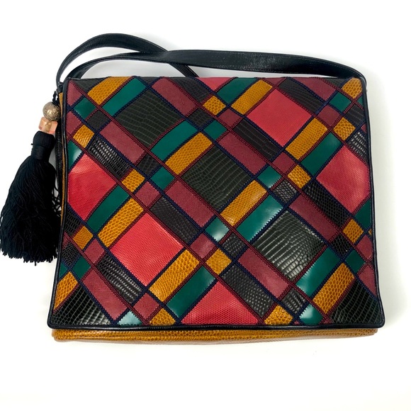 Sharif Handbags - Sharif | Vintage Reptile Patchwork Shoulder Bag